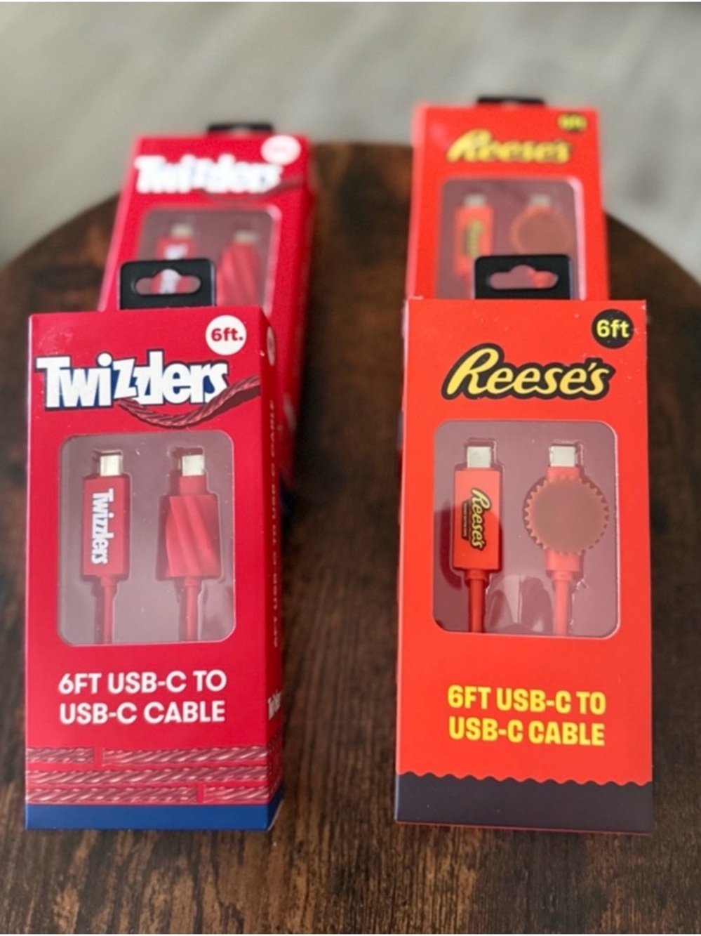 Twizzlers & Reese's 6ft USB-C to USB-C Cable - Red